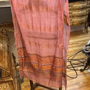 Authentic Versace 100% silk long scarf  in Pink and Orange